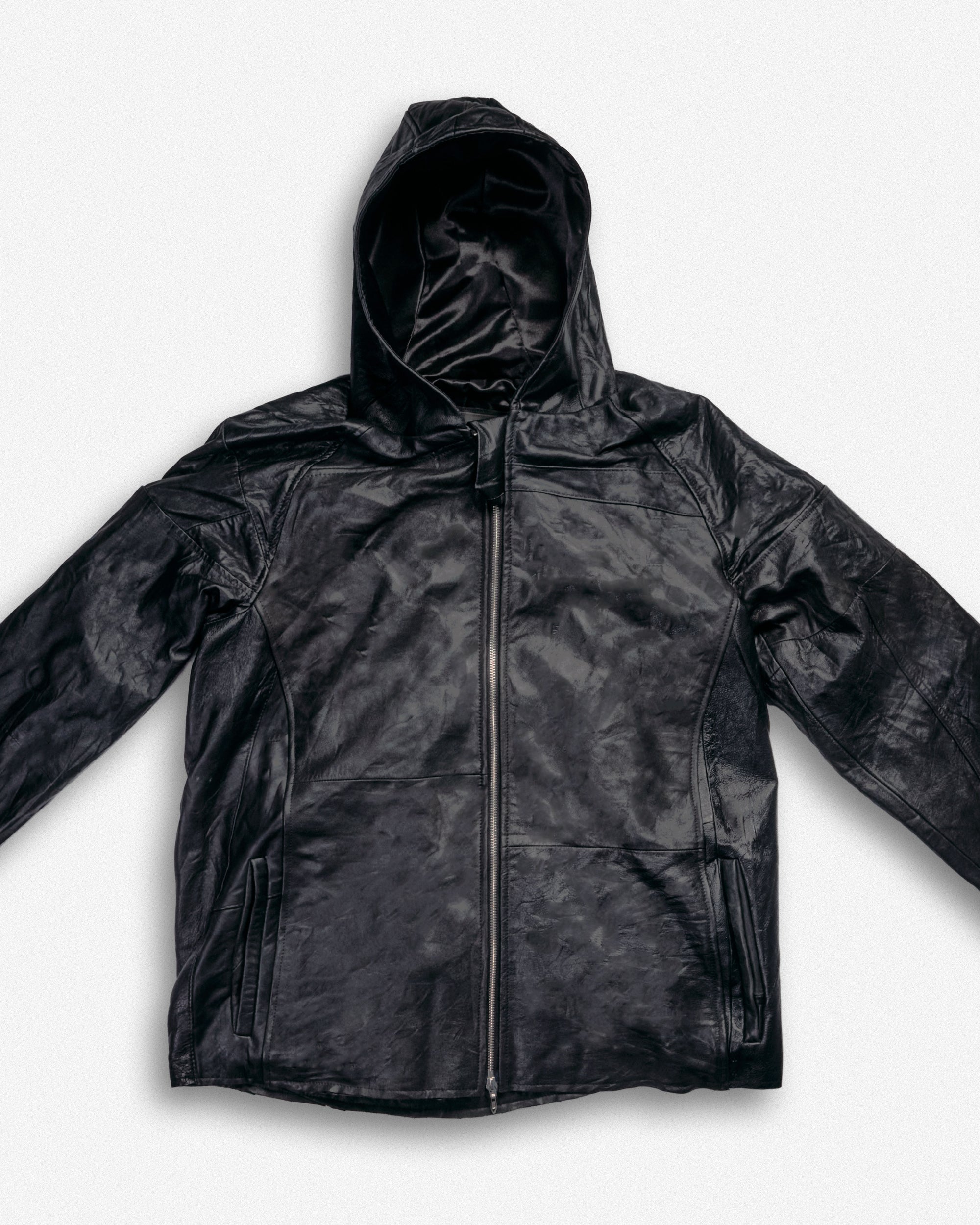 Leather Hooded Jacket - L001