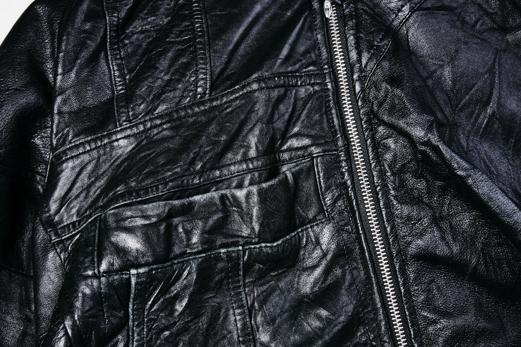 Leather Hooded Jacket - XS001
