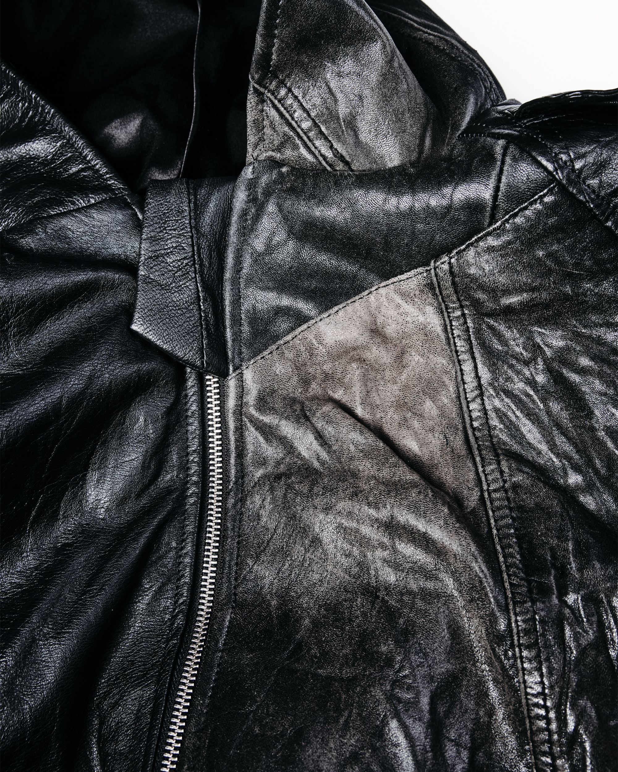Leather Hooded Jacket - L003