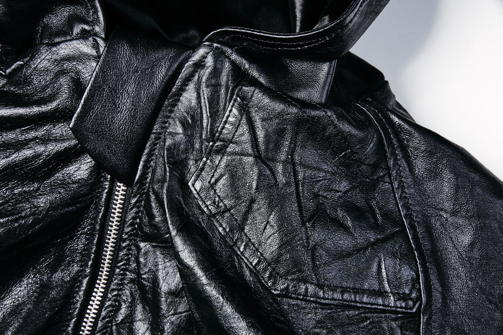 Leather Hooded Jacket - XS002