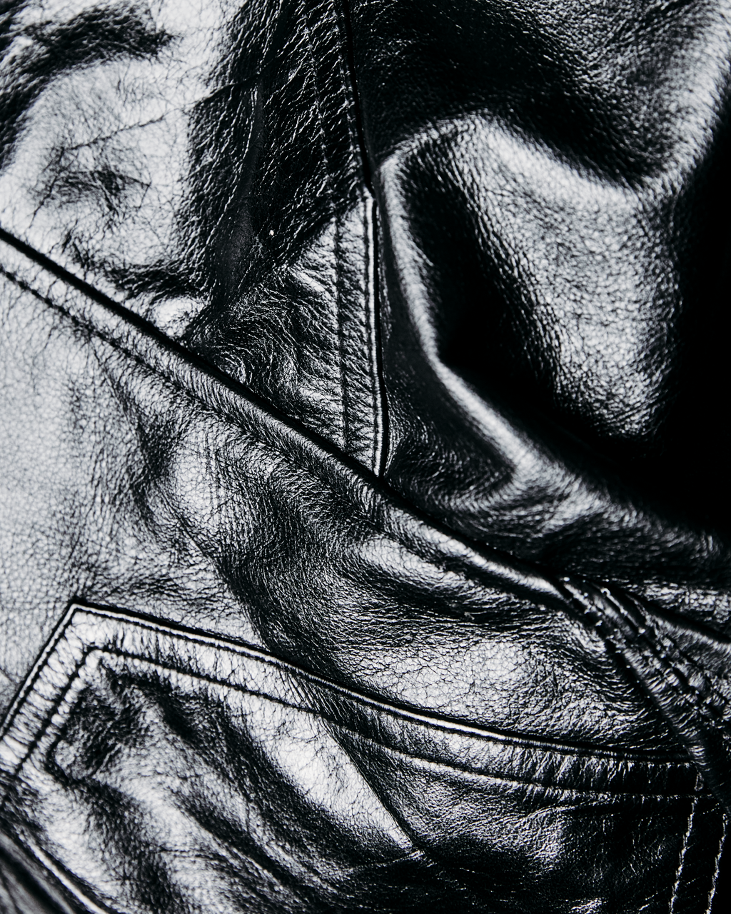 Leather Hooded Jacket - XXL002